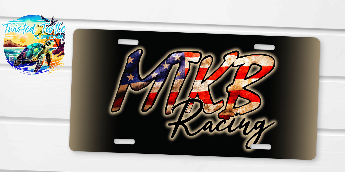 MTKB Old Glory Flag Rustic Accent License Plate