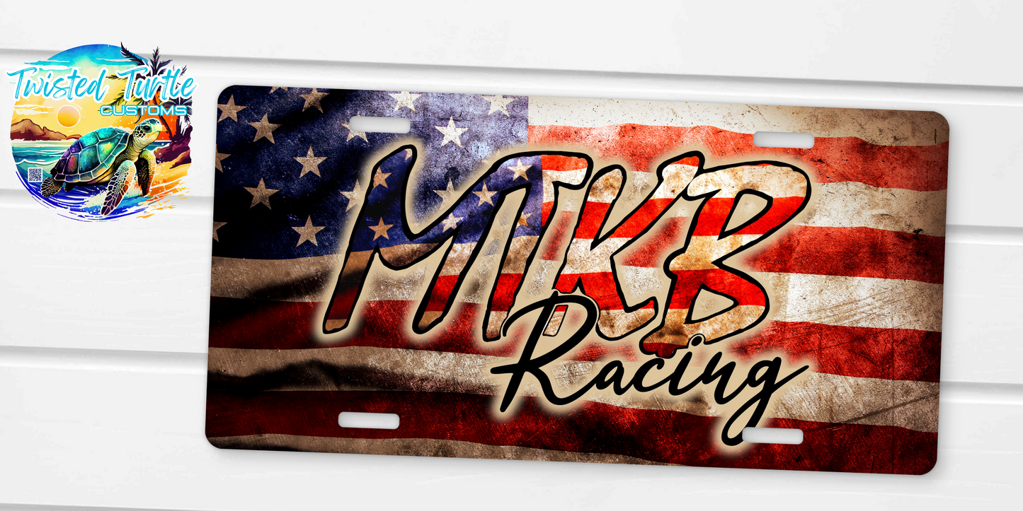 MTKB Old Glory Flag Featuring Old Glory Back License Plate
