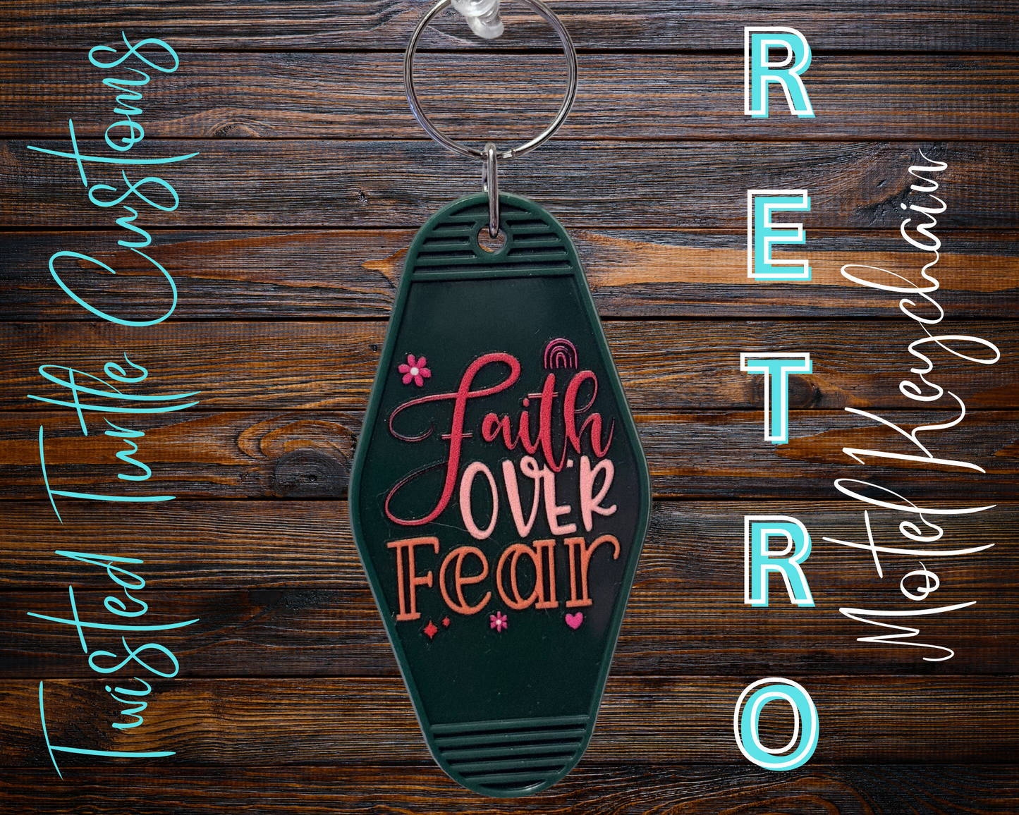 Retro Motel Keychain Faith Over Fear