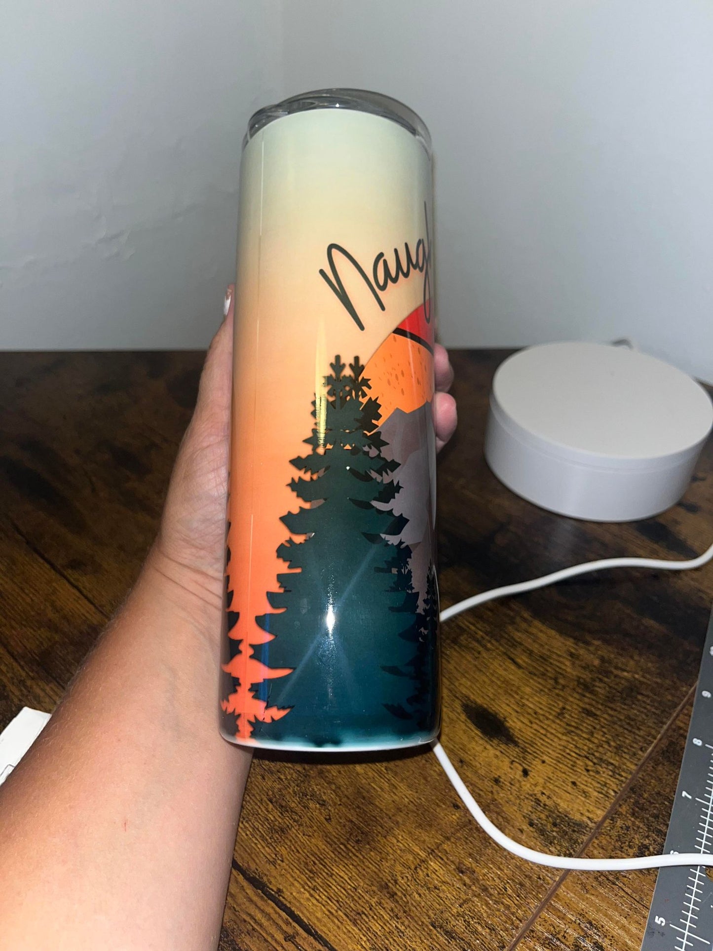 OOPS!! Naughty by Nature 20oz Tumbler with Scenic Mountain View