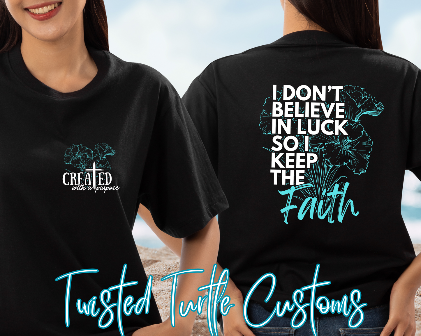 Keep the Faith Blue Flower Tee