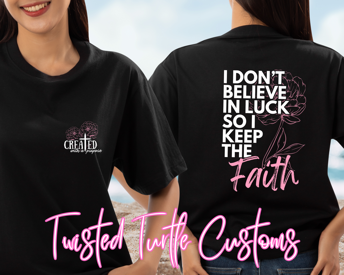 Keep the Faith Pink Flower Tee