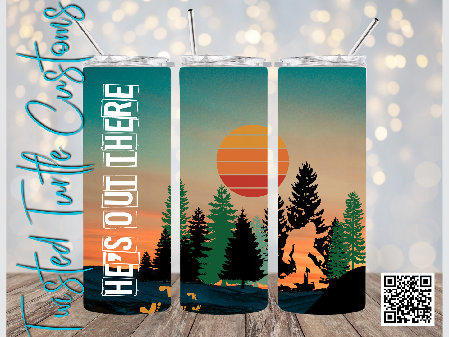 Bigfoot Sasquatch He's Out There 20oz Tumbler