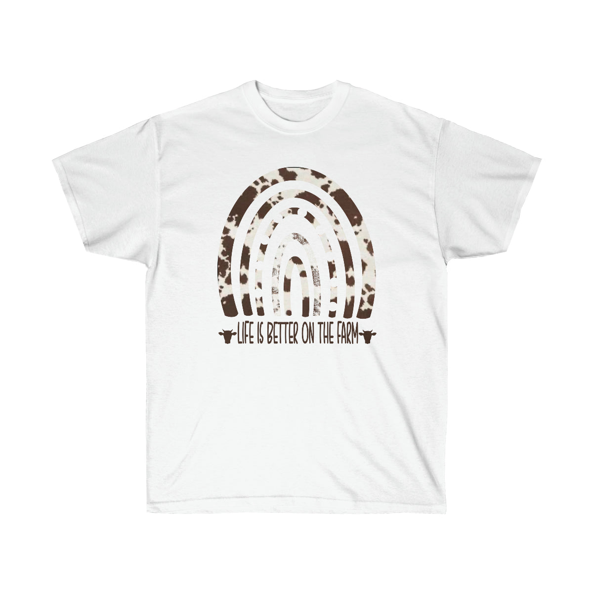 Life Is better on the farm * Brown Cow* Unisex Ultra Cotton Tee