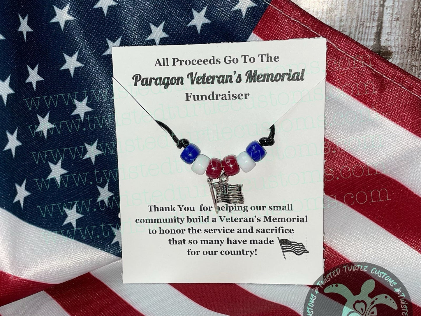 American Flag Necklace Fundraiser Veteran Memorial