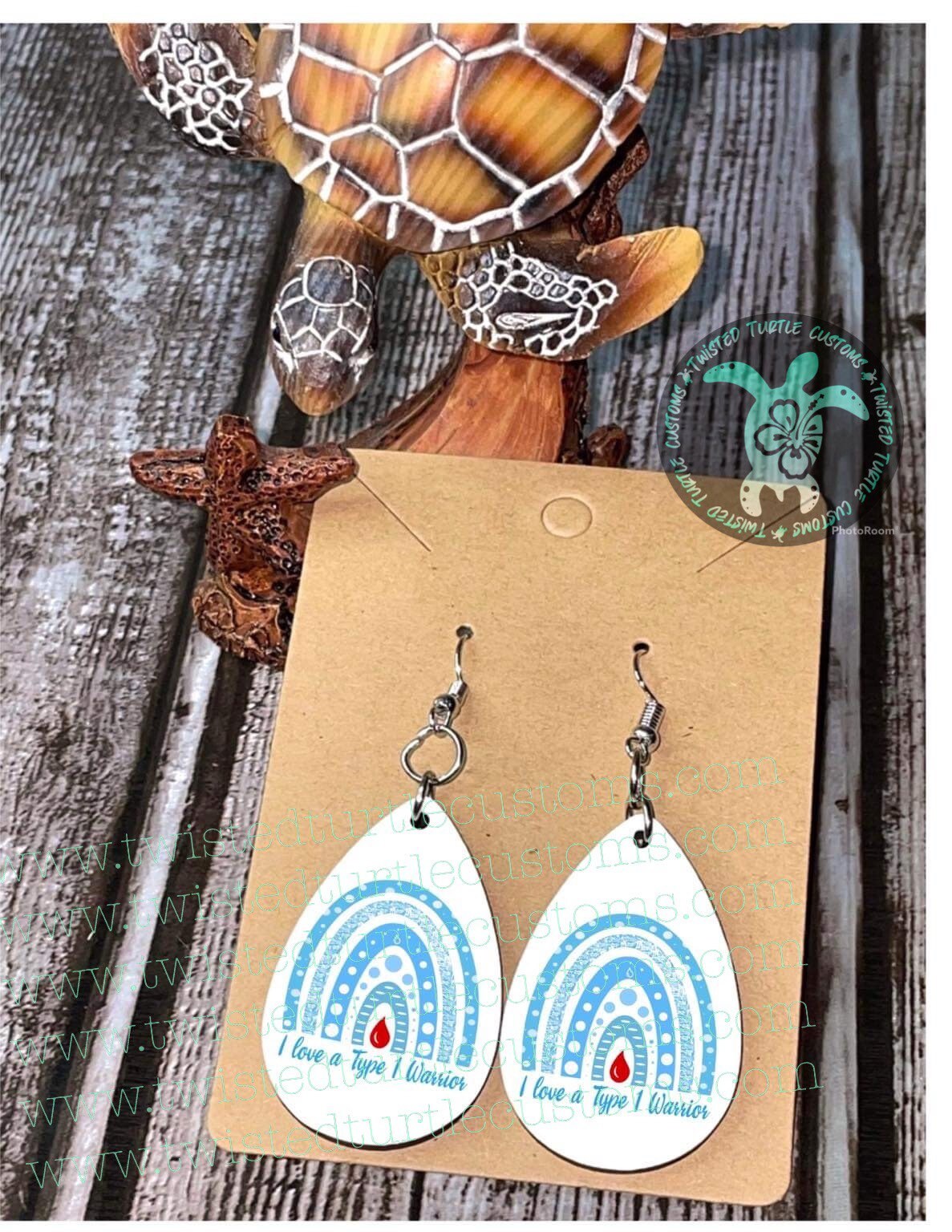 Type 1 Diabetes Support Teardrop Earrings