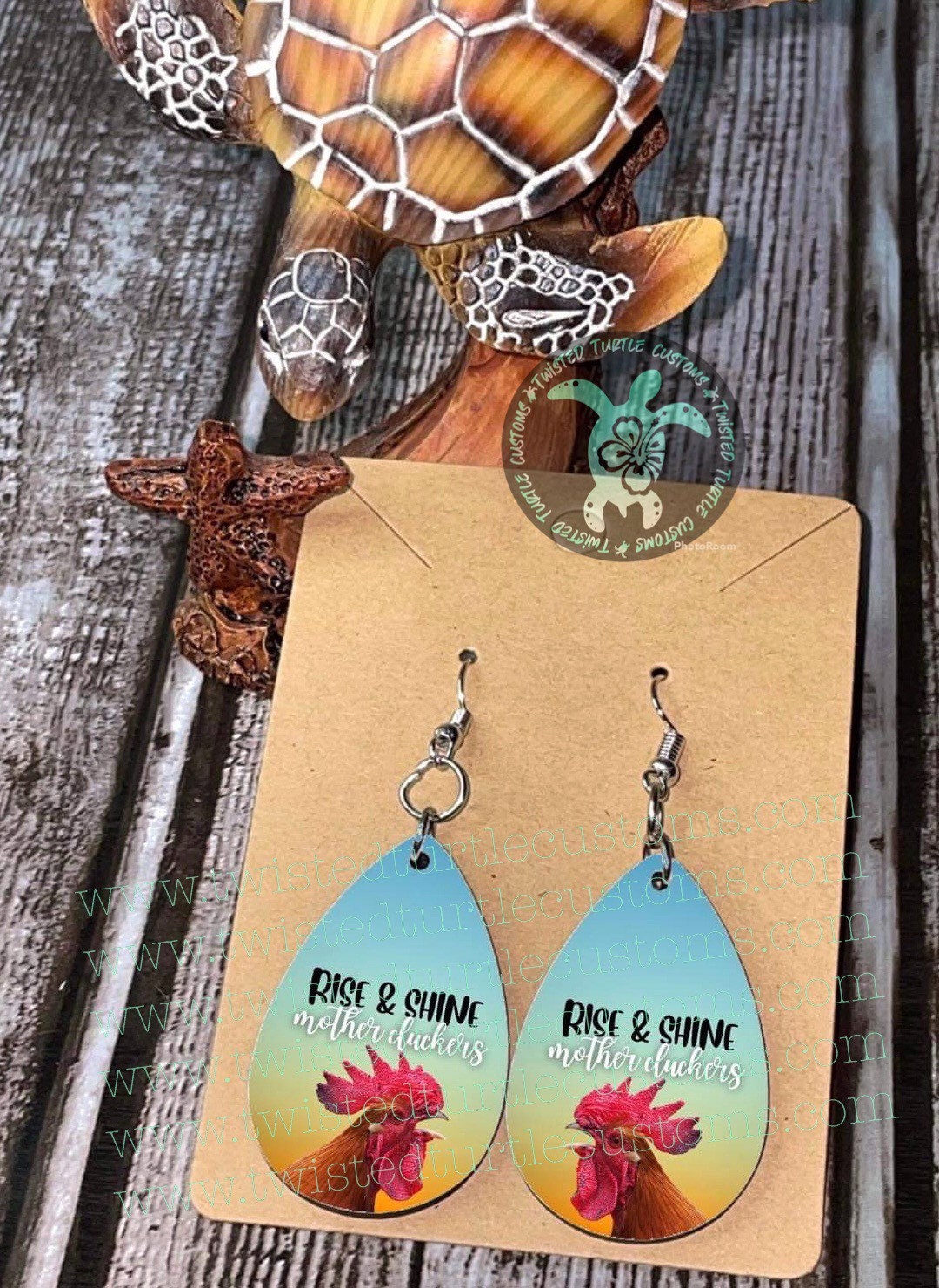 Rise & Shine Cluckers Rooster Teardrop Earrings