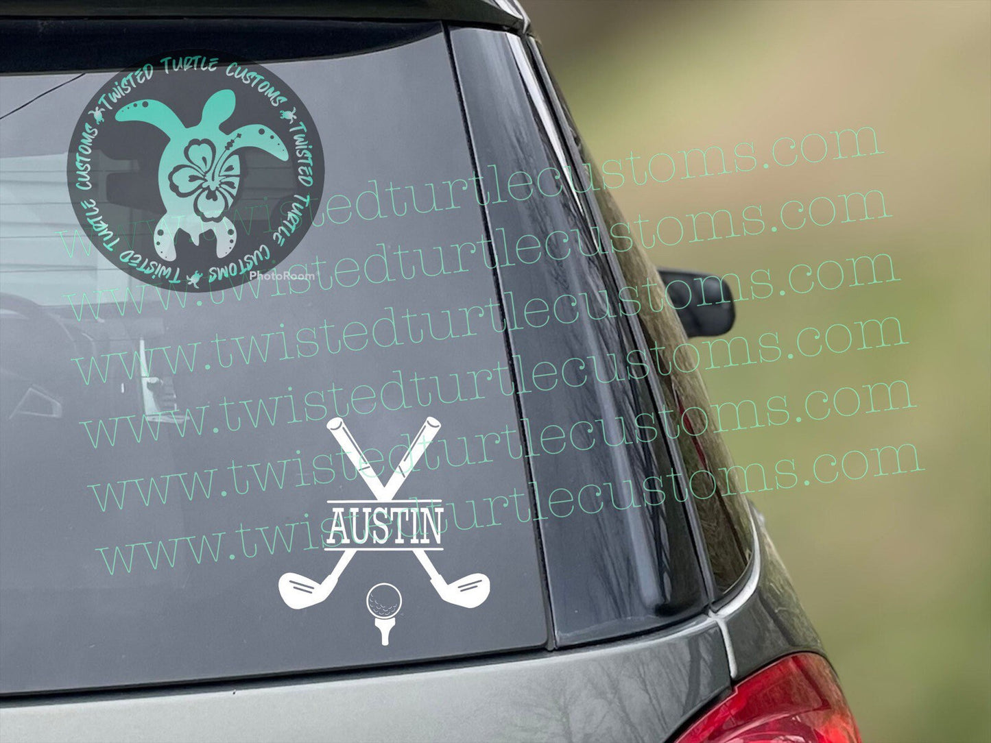 Golf Mom/Dad/Parent Student Athlete School Sport White Vinyl Decal