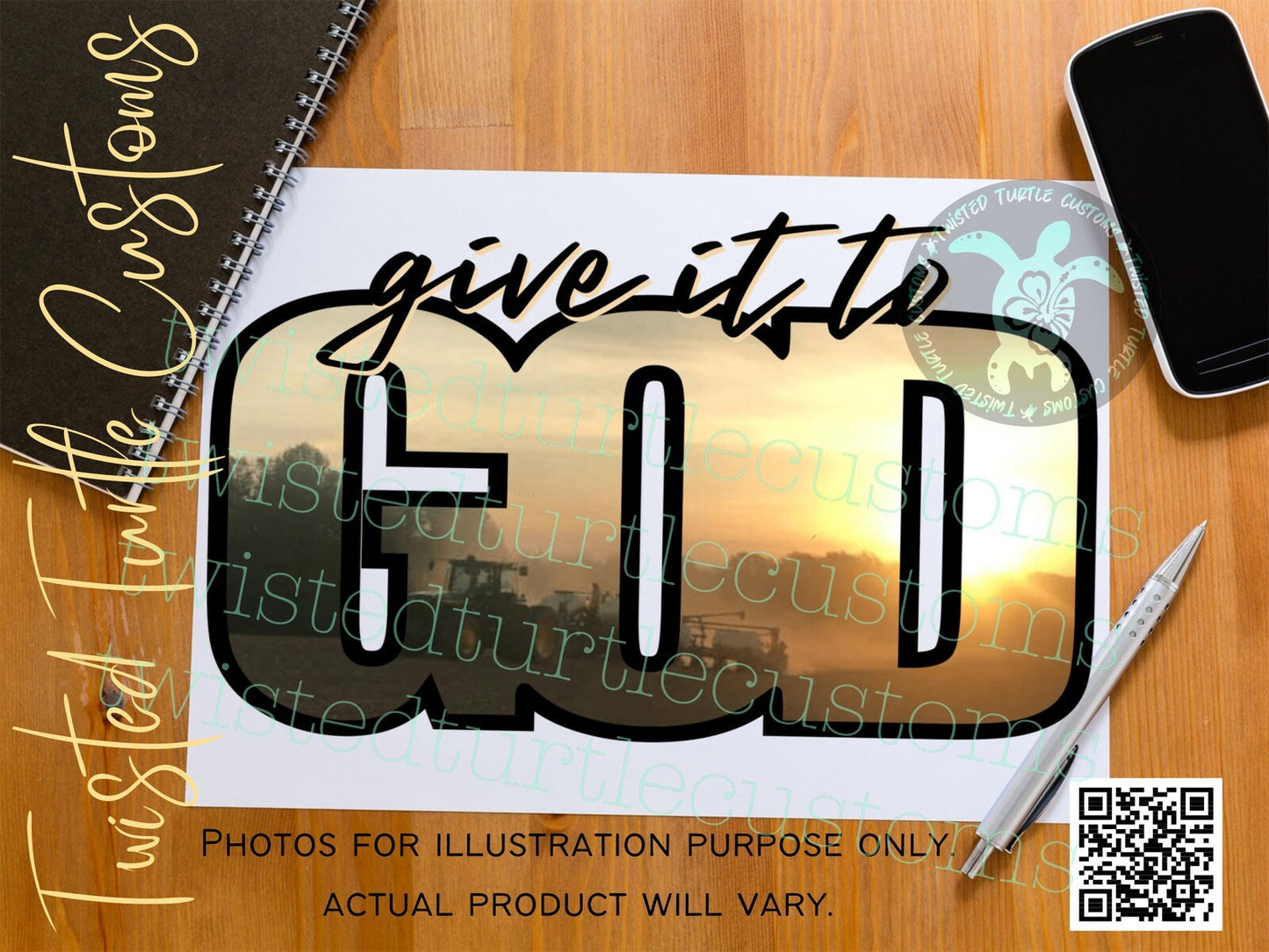 Give It To God Midwest Farm Harvesting at sunset *DIGITAL DOWNLOAD ONLY* tractor field