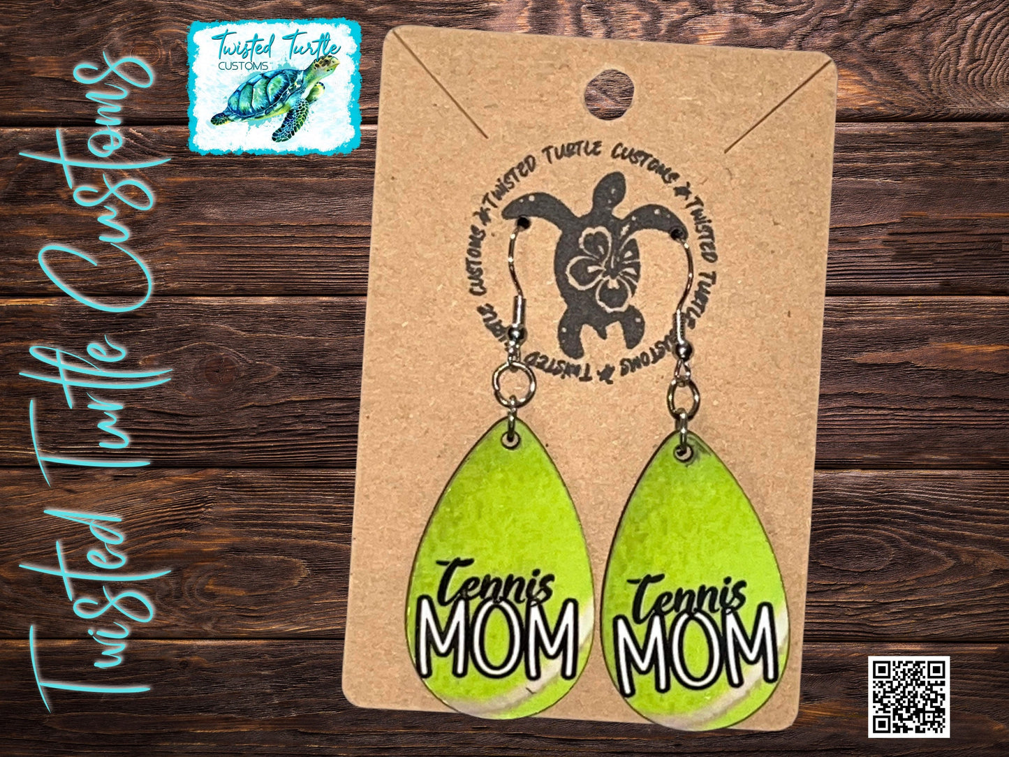 Sporty Tennis Mom Teardrop Earrings