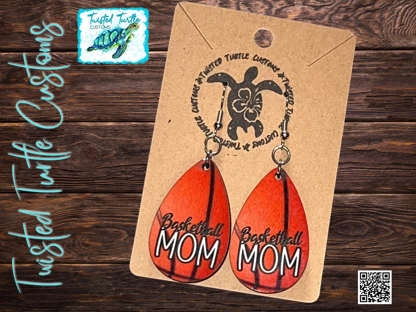 Sporty Basketball Mom Teardrop Earrings