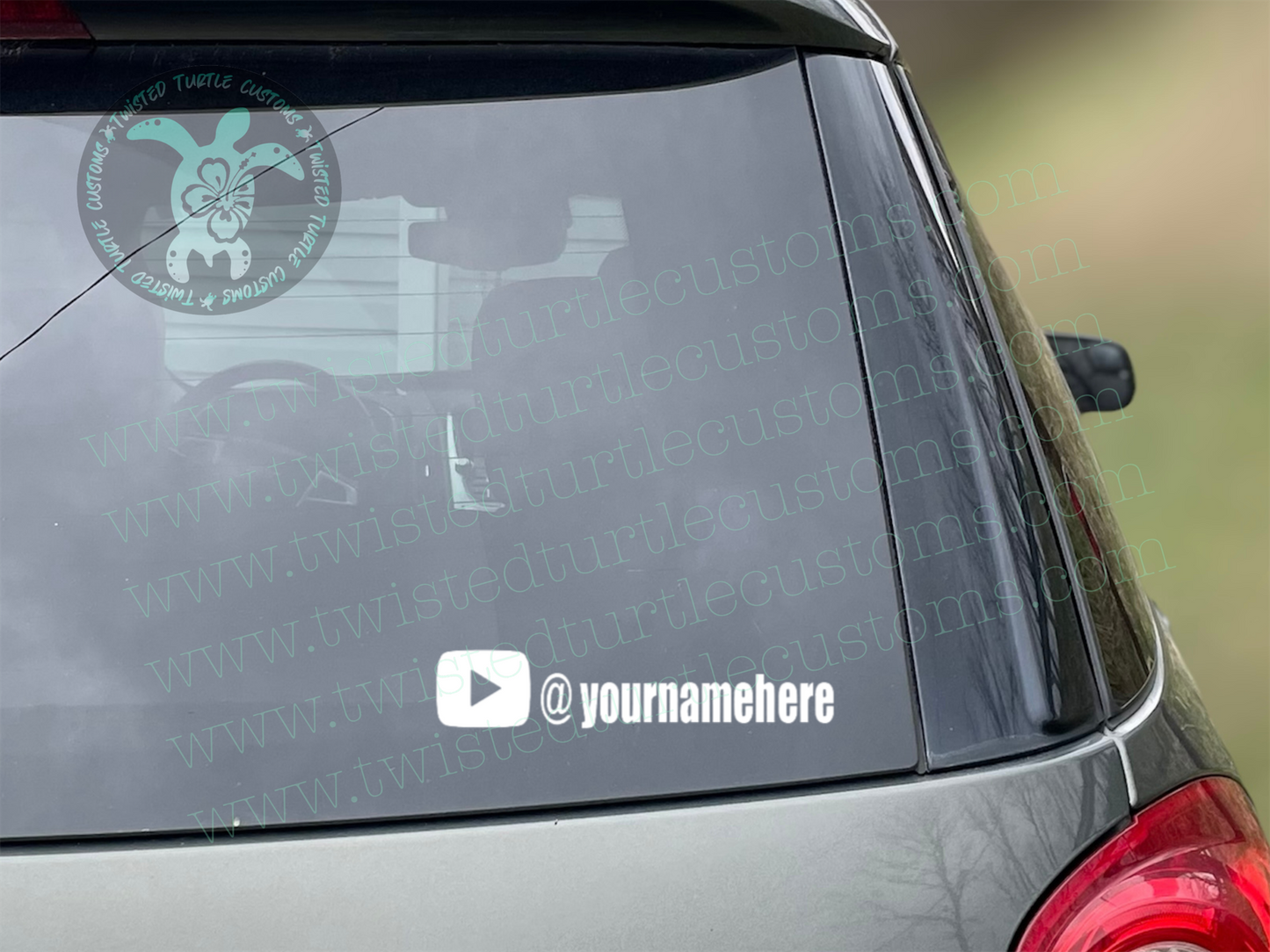 Custom Social Media Tag Name White Vinyl Decal