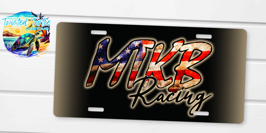 MTKB Old Glory Flag Rustic Accent License Plate