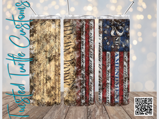 2nd Amendment Constitution Flag 20oz Tumbler