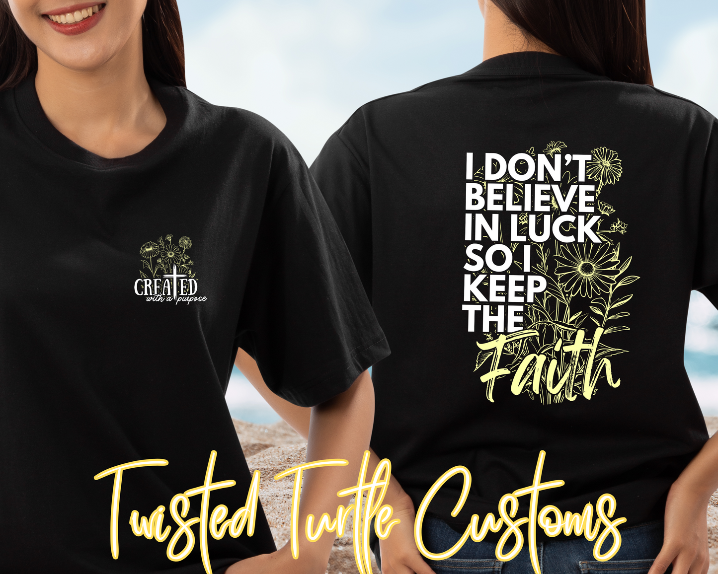 Keep the Faith Yellow Flower Tee