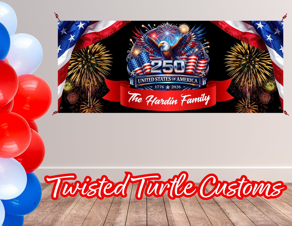America's 250th Anniversary Custom Vinyl Banner- Patriotic Eagle