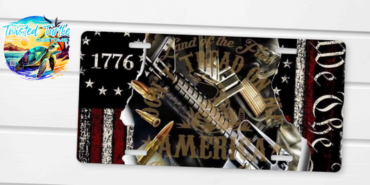 We The People Collage License Plate