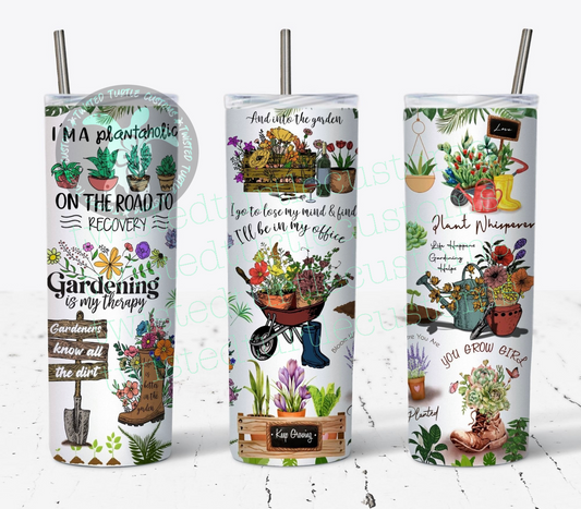 Fun collage style Gardening and plant theme 20oz Tumbler
