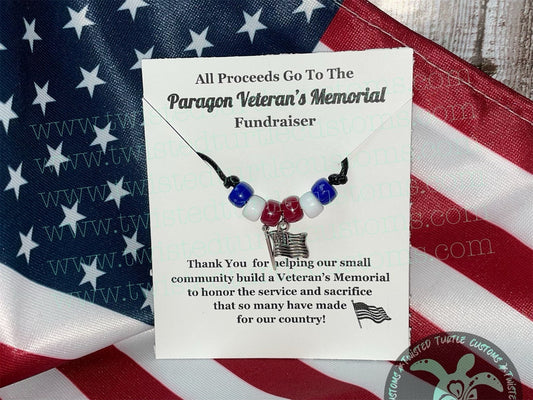 American Flag Necklace Fundraiser Veteran Memorial