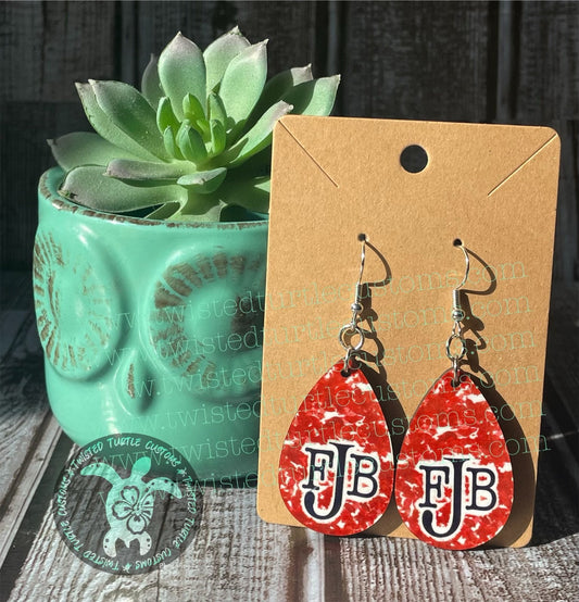 Teardrop Patriotic FJB Earrings
