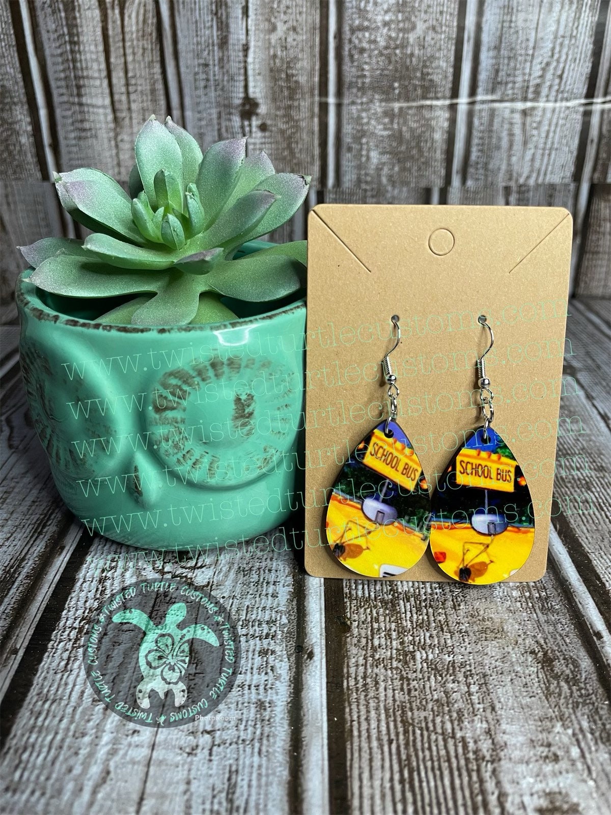 School Bus Driver Teardrop Earrings