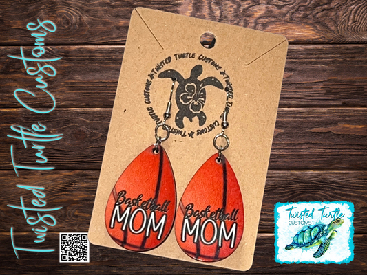 Basketball Mom Teardrop Earrings